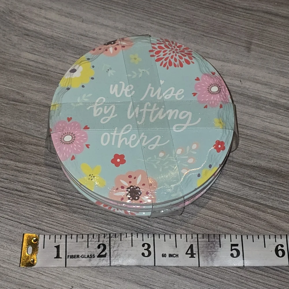 Spring Devotions Set of 4 Ceramic Coasters Floral Inspirational Quotes 88934
